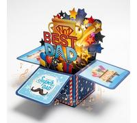 GxouQcn Gifts for Dad, 3 Pcs Heartfelt Messages Keepsake, 3D Card with Envelope, Meaningful Gift for Dad