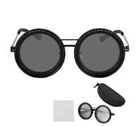 Gxpjycfob Adjustable Tint Sunglasses,1-9 Gears Rounded Polarized Glasses,Tinted Sunglasses, Mens Polarised sunglasses with ND9 Stepless Lens for Beach Travel Sun Protection
