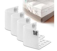 Gxpjycfob Bed Sheet Holder with Lock Strips,Removable Adjustable Heavy Duty Bed Sheet Fasteners Keep Sheets Firm & Tight, Sheet Holders for Corners-Fits Mattress, Large Size Bed Fitted Sheet Clip