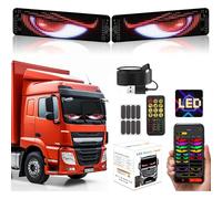 Gxpjycfob Devil Eyes Light for Truck, 2 Pcs LED Devil Eyes for Trucks and Cars, Flexible LED Sign Soft Screen, Dynamic Colourful Digital Eye Lamp with APP Control for Store, Party, Bar, 23.4" x 4.7"