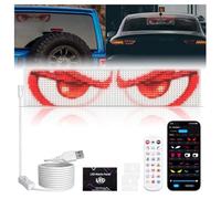 Gxpjycfob Devil Eyes Light for Trucks, LED Devil Eyes for Trucks and Cars, Flexible LED Sign Soft Screen, Dynamic Colourful Digital Eye Lamp with APP Control for Store, Party, Bar, 15.6" x 4", Clear