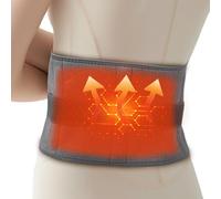 Gxpjycfob Electric Heated Massage Belt, Wide Design Back Heat Pad, Heated Massage Motors with 5 Heating Levels, 3 Vibration Settings, Waist Wrap Beltfor for Lower Back Pain Relief Relax Muscles(Grey)