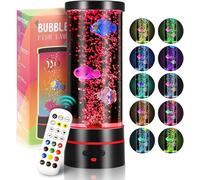 Gxpjycfob Fish Bubble Lamp Mood Light with Remote Control, LED Fish Lamp with 17 Colors Changing Light for Home Office Decoration, USB Lava Lamp Gifts for Kids Audlts (12 Inch, Battery Not Included)