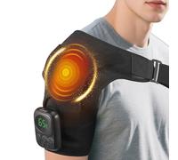 Gxpjycfob Heated Shoulder Wrap, Shoulder Massager for Pain Relief, Cordless Shoulders Brace for Men and Women, Electric Heating Shoulders Support Head Pad with Vibration Massage & EMS Treatment