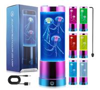 Gxpjycfob Jellyfish Lamp with Floating Clownfish, Jellyfish Aquarium Mood Light for Kids Adults, Jelly Fish Lamp with Colour Changing for Bedroom Desk Sensory Room Decor Great Gifts for Kids