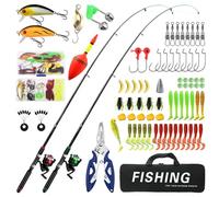 Gxpjycfob Kids Fishing Pole Set of 2, Telescopic Fishing Rod and Spinning Reel Combo with Line, Lures Kits & Accessories with Carry Bag for Beginners and Starters Saltwater Freshwater, 1.8M/5.91FT