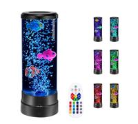 Gxpjycfob Mood Light with 17 Color Changing Lamp, 12 Inch Bubble Fish Lamp with Remote for Mood Lighting, Lava Lamp for Kids Adults for Home Office Decoration (Battery not Included)