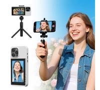 Gxpjycfob Phone Vlog Selfie Monitor Screen, 1080P Wireless Magnetic Rear Camera Teleprompter - 4.3" Small Camera Display for Phone Android, Vlog Accessories with WiFi Remote