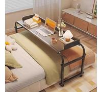GXQFC 115-210cm Overbed Laptop Trolley Desk Bed Working Table Bed Table for Laptop Study Work Hospital Medical Height Adjustable 65-95cm Cross Bed Table with Wheels(Color:Black)