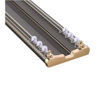 GXQFC Heavy Duty Curtain Conjoined Double Track, Aluminium Ceiling Mount Curtain Rails 1m-5m for Living Room Bathroom Bedroom Room Divider Ceiling Track Set(Size:4M,Color:Dark Gray)