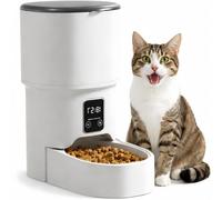 GXQKLSV 4L Automatic Pet Feeder for Cats Dogs, Programmable Timed Auto Cat Dog Food Dispenser with Portion Control, Dual Power Battery Backup, Lock Lid Auto Feeder