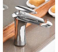 GXRQLHYZ Basin Faucets White Color Mixer Tap Bathroom Faucet Hot and Cold Chrome Finish Brass Toilet Sink Water Crane Gold 2018A16(Cromo)