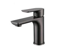 GXRQLHYZ Solid Brass Gunmetal Deck Mount Vessel Faucet Matt Square Brushed Gold Basin Bathroom Small Tap Mixer BL709(Gunmetal)