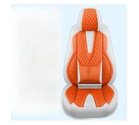 GXSAI For Cushions Protecto Car Seat Covers Breathable Waterproof Leather SUV Truck Sedan Full Support Car Seat Cover(White Orange 01)