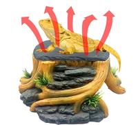 GXSDJ Bearded Dragon Basking Platform,Reptile Hide Cave with Heat Storage Slate Stone,Leopard Gecko Basking Rock Climing Decor for Turtle,Ball Pythons,Lizard,Snake,9×8.7×3.7 inch