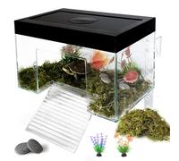 Gxsdj Hanging Turtle Basking Platform,7.9x5.5x5.5'' Adjustable Aquatic Turtles Ramp Dock,Acrylic Topper Platform Tank Accessories for Baby Turtles,Red Eared Slider,Semi Aquatic Baby Terrapin(Small)