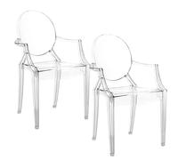 Gxsterd 2PC 1/6 Ghost Chair Dollhouse Miniature Armchair Clear Acrylic Doll Mini Modern Furniture