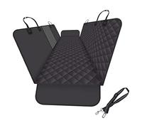 GXT Dog Back Seat Cover for Car SUV and Truck with Mesh Windows, Scratch and Water Resistant Material, Upgraded Version, Black (with Dog Leash)