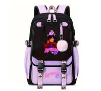 GXTBJSW Girls Aphmaus School Backpack School Bag Casual Daypacks with Zipper Anime Kawaii Rucksack for Schools Travel Vacation (Purple1)