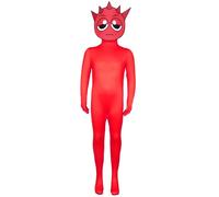 GXTBJSW Kids Sprunkis Costume Boys Girls Music Adventure Cosplay Jumpsuit Halloween Party Fancy Dress Up Set for Fans (Red, 6-7 Years)