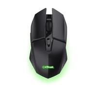 GXTrust 1108 Vylax Rechargeable Wireless Gaming Mouse, 80h Playtime, 800-4800 DPI, Multicolour LED Lighting, Storable USB Micro Receiver, 6 Buttons, RGB Computer Mouse for PC Laptop Windows, Black