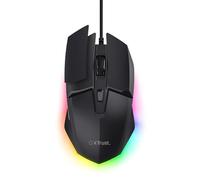 GXTrust 121 Felox+ Programmable Gaming Mouse with Grip Pads, 10000 DPI, USB Cable 180 cm, Multicolour LED Lighting, 6 Buttons, PC Mouse with Included Software for Computer Laptop, Black