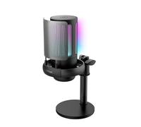 GXTrust 1238 Ruan USB Streaming Microphone with Metal Stand, Cardioid Recording Pattern, RGB Light, Pop Filter and Shock Mount, Gaming Mic for Podcast, Twitch, Discord, ASMR, PS5 & PS4, Black
