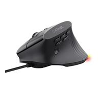 GXTrust 145 Rexxa Ergonomic Gaming Mouse with Adjustable RGB Lighting, 10 Programmable Buttons, 12.8k DPI, Vertical Wired Computer Mouse USB-A 1.7m, Thumb Rest, PC, Laptop, Windows, Mac - Black