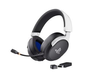 GXTrust 499BW Forta Wireless Gaming Headset [Officially Licensed for PlayStation 5], Ultra-low Latency, 2.4G USB Receiver, 50mm Drivers, 55h Playtime, PS5 Headset with Microphone, Black/White