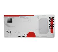 GXTrust 759 XXL Gaming Mouse Pad Japan White, Large Desk Mat 90x40cm with Stitched Edges, Optimised Surface Texture, Rubberised Anti-skid Bottom Mousepad Japanese Tokyo Shinkansen Train Travel