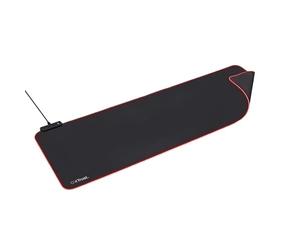 GXTrust 764 Glide Flex Gaming Mousepad, XXL Desk Mat 30x93cm with RGB LED Illuminated Edges, Optimised Surface Texture, Anti-slip Rubber Base for Gamer Home Office Desktop, 1.8m Cable, XXL Size, Black