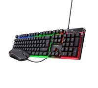 GXTrust Azor Gaming Keyboard and Mouse Set QWERTY UK Layout, Black | LED illumination, 8 Key Anti-Ghosting, 12 Multimedia Keys, 800-3000 DPI