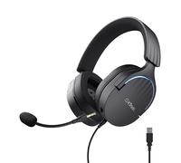 Trust Gaming GXT 490 Fayzo USB Gaming Headset 7.1 Surround Sound, 50mm Drivers, 85% Recycled Plastics, RGB Over-Ear Wired Headphones, with Noise Cancelling Microphone for PC PS5 - Black