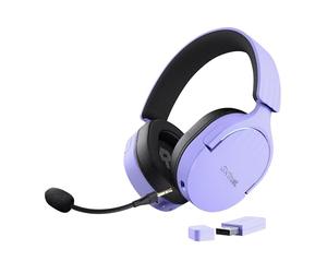 GXTrust Fayzo Wireless Gaming Headset Bluetooth + 2.4 GHz, Purple | Over-Ear, Dual Connection, 7.1 Surround Sound, 22hr Battery, RGB, with Microphone, for PC PS5 PS4 Switch