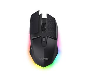 GXTrust Felox+ Dual Wireless Gaming Mouse Bluetooth + 2.4GHz, Black | with Grip Pads, 12K DPI, 40h Battery Life, Rechargeable, LED Lighting, 6 Buttons, Low Latency USB-A Receiver