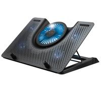 Trust Gaming GXT 1125 Quno Laptop Cooling Stand - Laptops up to 17.3 inch, 5 Blue Illuminated Fans, Adjustable Angle, Computer Cooler - Black