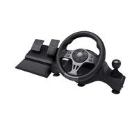 GXTrust Movi Steering Wheel for Gaming PC, Racing Wheel with Pedals | Paddle Shifters, Gear Stick, Vibration Feedback, for Farming Simulator / F1 / Gran Turismo