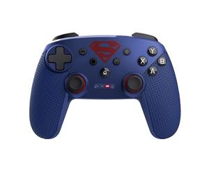 GXTrust Muta Superman Licensed Wireless Controller Bluetooth/2.4GHz/USB | Rechargeable Battery, Vibration Feedback, Nintendo Switch Controller, Gamepad PC Console iOS Android Windows, Blue