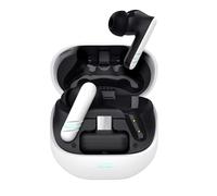 GXTrust Oxxie Wireless Earbuds In-Ear, Bluetooth or USB-C Receiver, White | for PS5 Switch PC Mobile, Gaming Earphones with 4 ENC Noise Cancelling Microphones, 25h Battery Life, Low Latency, Stereo