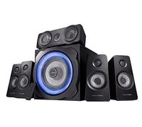 GXTrust Tytan 5.1 Surround Sound Speaker System 180W with Subwoofer UK Plug | Black/Blue LED Illuminated PC Speakers