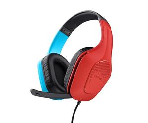 GXTrust Zirox Lightweight Gaming Headset for Nintendo Switch, Blue/Red | Over-Ear, 3.5mm Jack, 50mm Drivers, 1.2m Cable, Foldaway Microphone, Lightweight