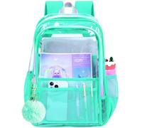 gxtvo Clear Backpack, Heavy Duty Transparent Bookbag, See Through Backpacks for Women Men, Chic Green Clear Backpack, One Size, Chic Green Clear Backpack