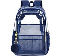 gxtvo Clear Backpack, Heavy Duty Transparent Bookbag, See Through Backpacks for Women Men, Sl lue Clear Backpack, One Size