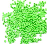 Gxueshan 1000 Pcs Acrylic Brilliant Green Pony Beads 6x9mm Bulk for Bracelet Necklace Jewelry Making Earring Hair Braiding