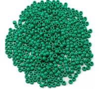 Gxueshan 1000 Pcs Acrylic Green Pony Beads 6x9mm Green Kandi Beads Bulk for Friendship Bracelet Necklace Jewelry Making Earring Hair Braiding