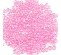 Gxueshan 1000 Pcs Acrylic Plastic Transparent Pink Pony Beads 6x9mm Large Hole Pens Hair Braiding Bulk Kandi Beads for Friendship Bracelet Necklace Jewelry Making Kit
