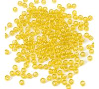 Gxueshan 1000 Pcs Acrylic Plastic Transparent Yellow Pony Beads 6x9mm Large Hole Pens Hair Braiding Bulk Kandi Beads for Friendship Bracelet Necklace Jewelry Making Kit