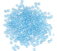 Gxueshan 1000 Pcs Acrylic Plastic White Pony Beads 6x9mm Bulk Kandi Beads for Friendship Bracelet Necklace Jewelry Making Pens Hair Braiding Kit (Transparent Blue)
