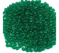 Gxueshan 1000 Pcs Acrylic Transparent Green Pony Beads 6x9mm Bulk for Bracelet Necklace Jewelry Making Earring Hair Braiding for Bracelets Making Plastic Beads