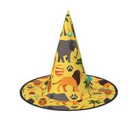 GXUNGT Africa Elephant Print Halloween Witch Hat,Wizard Hat,Suitable For Carnival,Christmas Masquerade,Cosplay Party